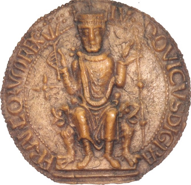 König Ludwig von Frankreich, genannt der Dicke, auf einer alten Münze